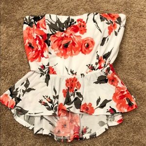Floral Open back tube top!!